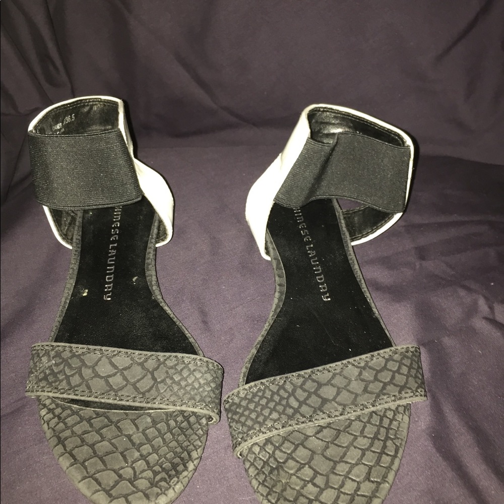 Leopard black and white wedge sandal